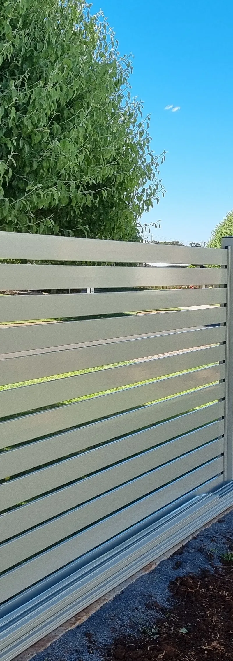 after Mocha Powder-coated Aluminium Sliding Gate – Sliding Gate/ Return & Fencing, Middle Ridge