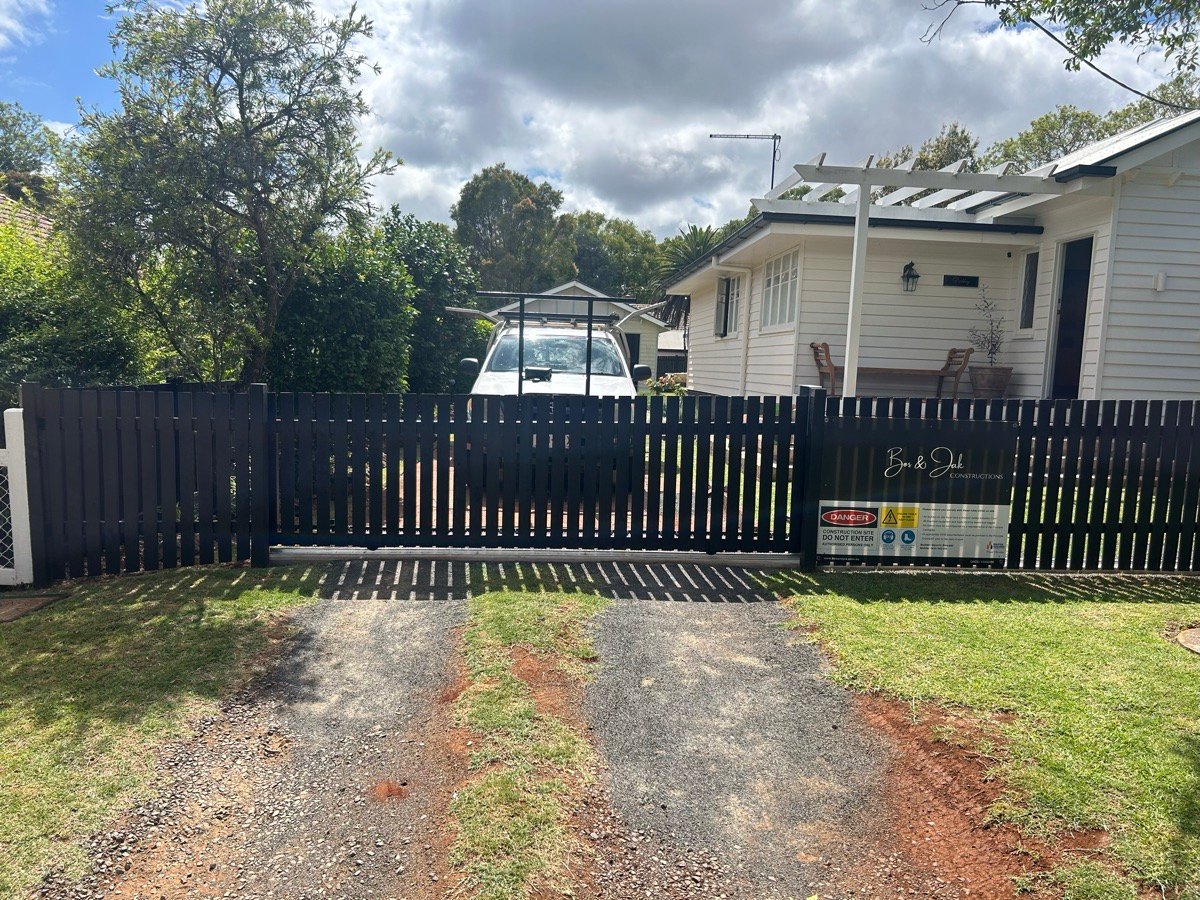 after Black Powder-coated Steel Sliding Gate – Slide Gate + Motor, South Toowoomba