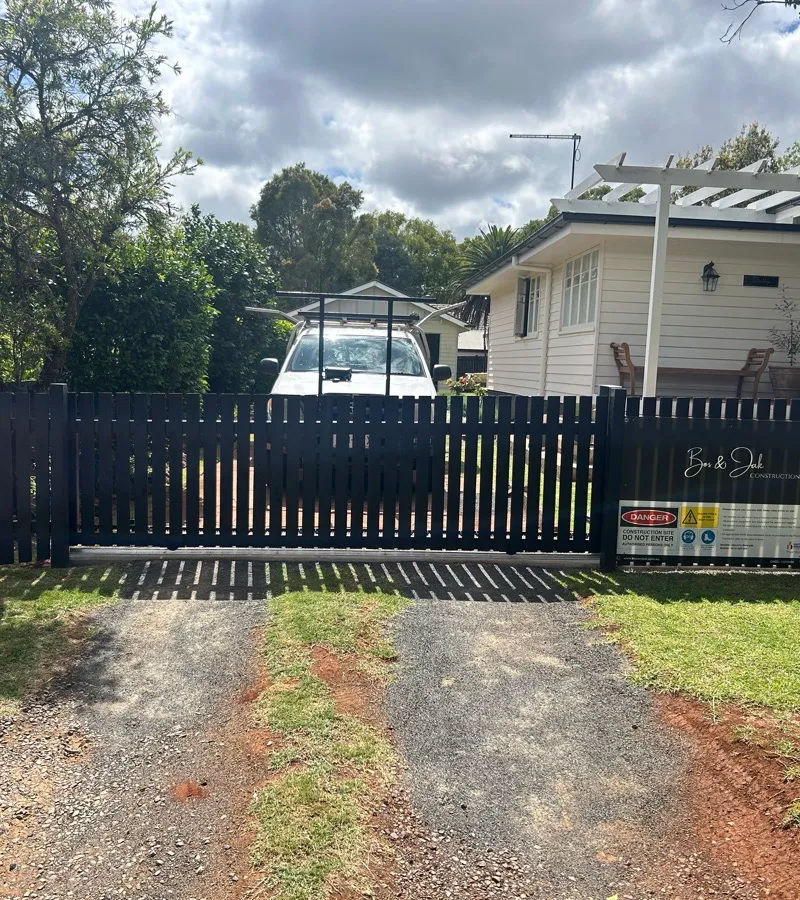 after Black Powder-coated Steel Sliding Gate – Slide Gate + Motor, South Toowoomba