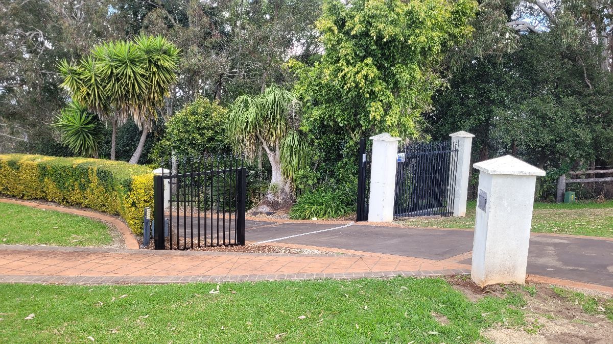 after Black Powder-coated Steel Swing Gate – Gate + Fencing, Middle Ridge