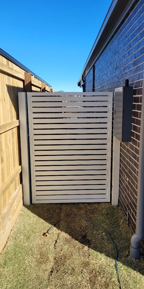 after Surfmist Powder-coated Aluminium Swing Gate – Gates, Harristown