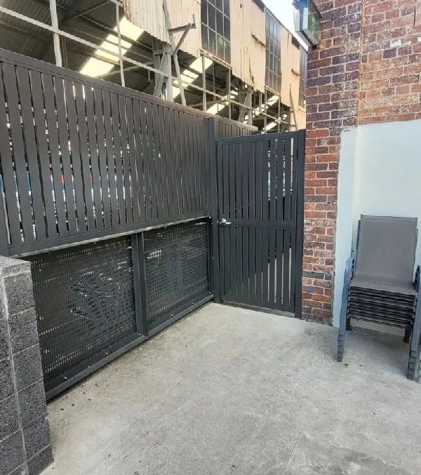 after Monument Powder-coated Aluminium Swing Gate – Gate + Infill, Toowoomba City