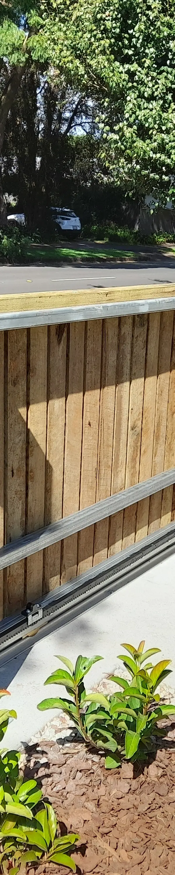 after Wood-look Colorbond + Galvanised Frame Sliding Gate – Gate Catch (Fabricated), Mount Lofty