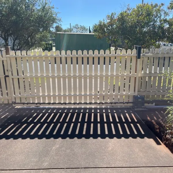 after Cream Colorbond + Galvanised Frame Sliding Gate – Steel Frame + D5, Toowoomba City