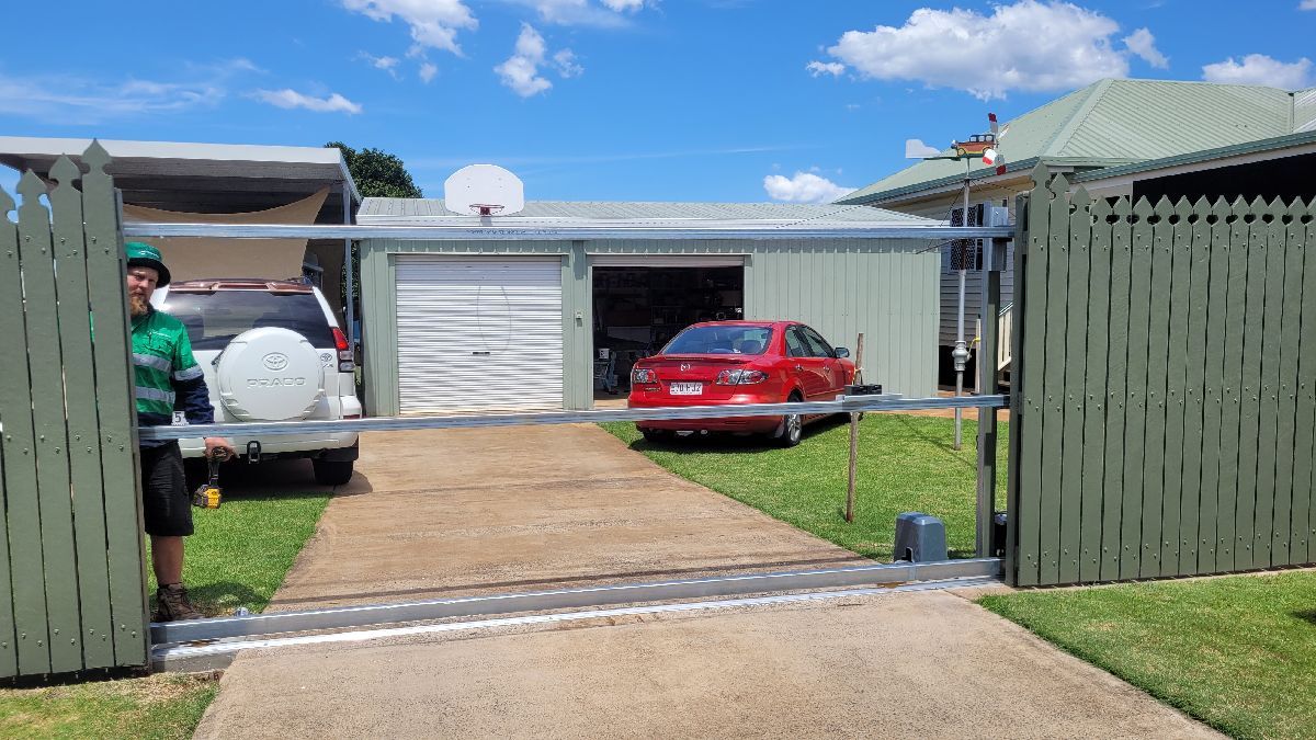 after Galvanised Pipe-Galvanised Sliding Gate – Slide Gate + Motor, Harristown