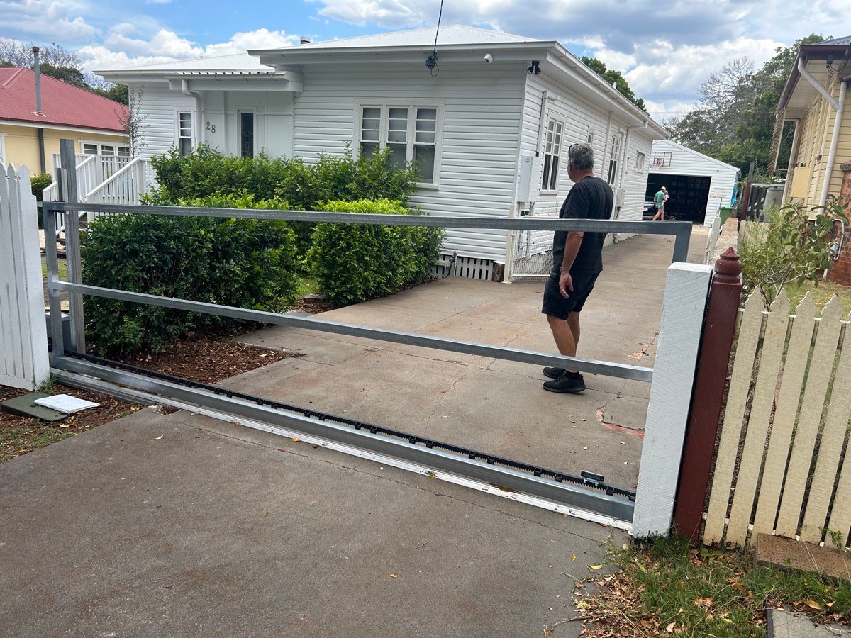 after Galvanised Pipe-Galvanised Sliding Gate – Slide Gate + Motor (warranty weld), South Toowoomba