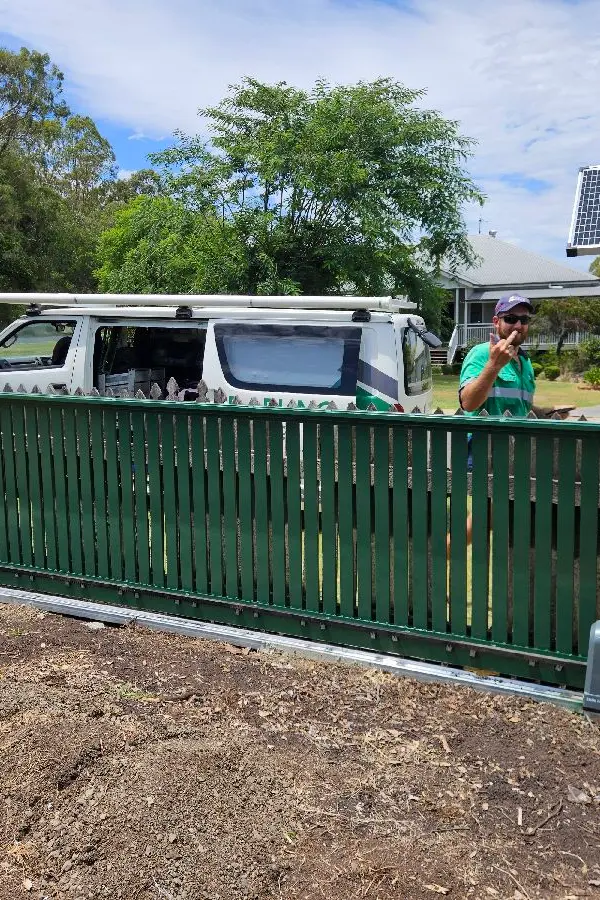 after Mixed Powder-coated Aluminium Sliding Gate – Aluminium Sliding Gate Vertical Slat with Solar Auto, Hodgson Vale