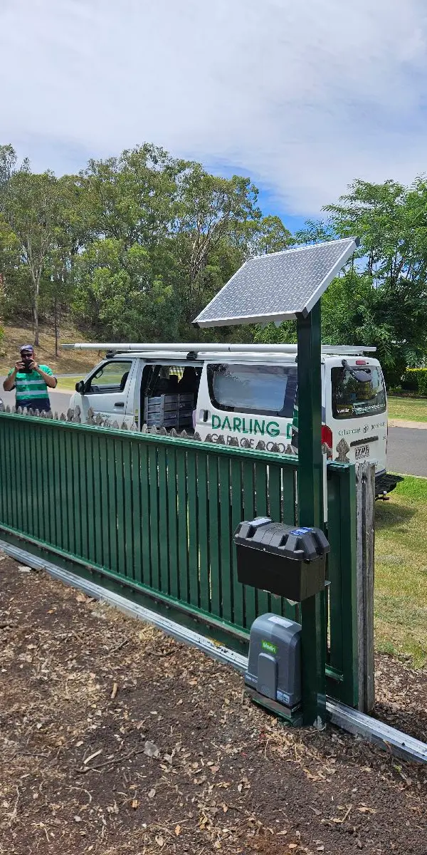 after Mixed Powder-coated Aluminium Sliding Gate – Aluminium Sliding Gate Vertical Slat with Solar Auto, Hodgson Vale