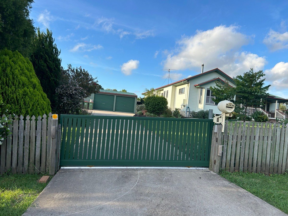 after Cottage Green Powder-coated Aluminium Sliding Gate – Swing Gate + Motor, Hodgson Vale