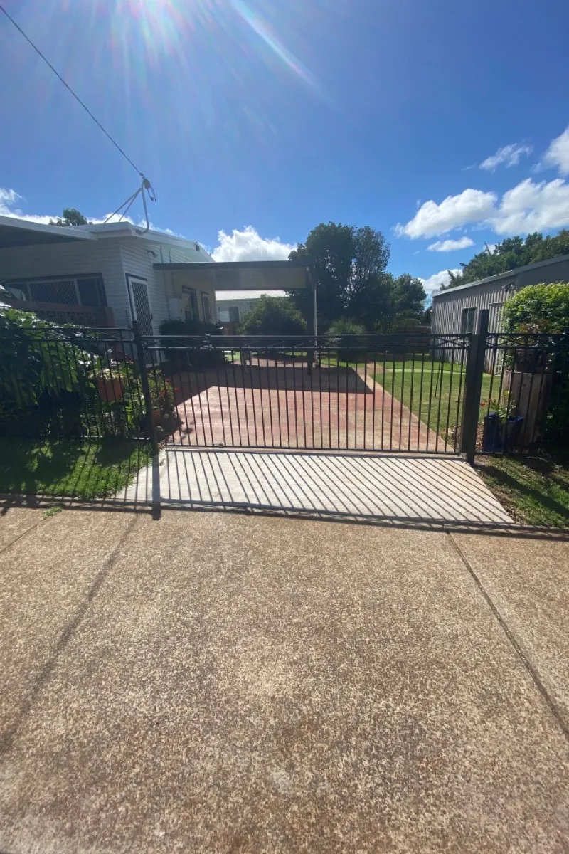 after Black Powder-coated Steel Swing Gate – Swing Gate + Motor, Rangeville