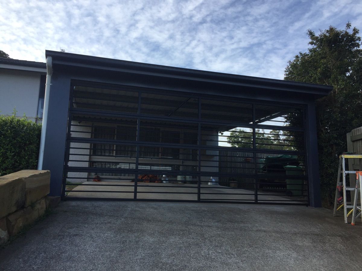 after Black Powder-coated Aluminium Swing Gate – Bar Grille (Carport - 2520x5870 + Merlin Elite Motor), Prince Henry Heights