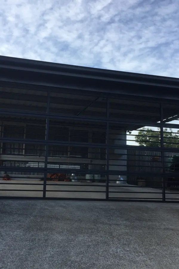 after Black Powder-coated Aluminium Swing Gate – Bar Grille (Carport - 2520x5870 + Merlin Elite Motor), Prince Henry Heights