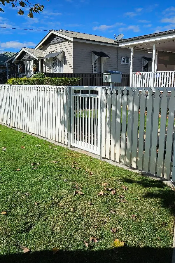 after Pro Texture White Powder-coated Aluminium Sliding Gate – Service Job - Slide + PA Gates, Newtown