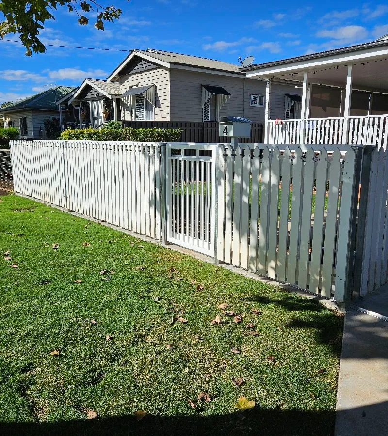after Pro Texture White Powder-coated Aluminium Sliding Gate – Service Job - Slide + PA Gates, Newtown
