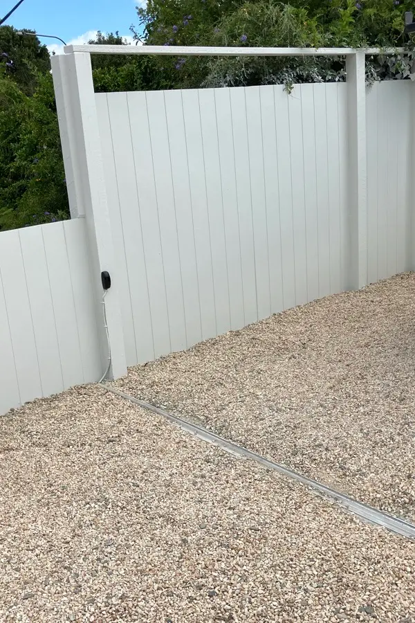 after White Powder-coated Aluminium Sliding Gate – Sliding Gate Motor, East Toowoomba