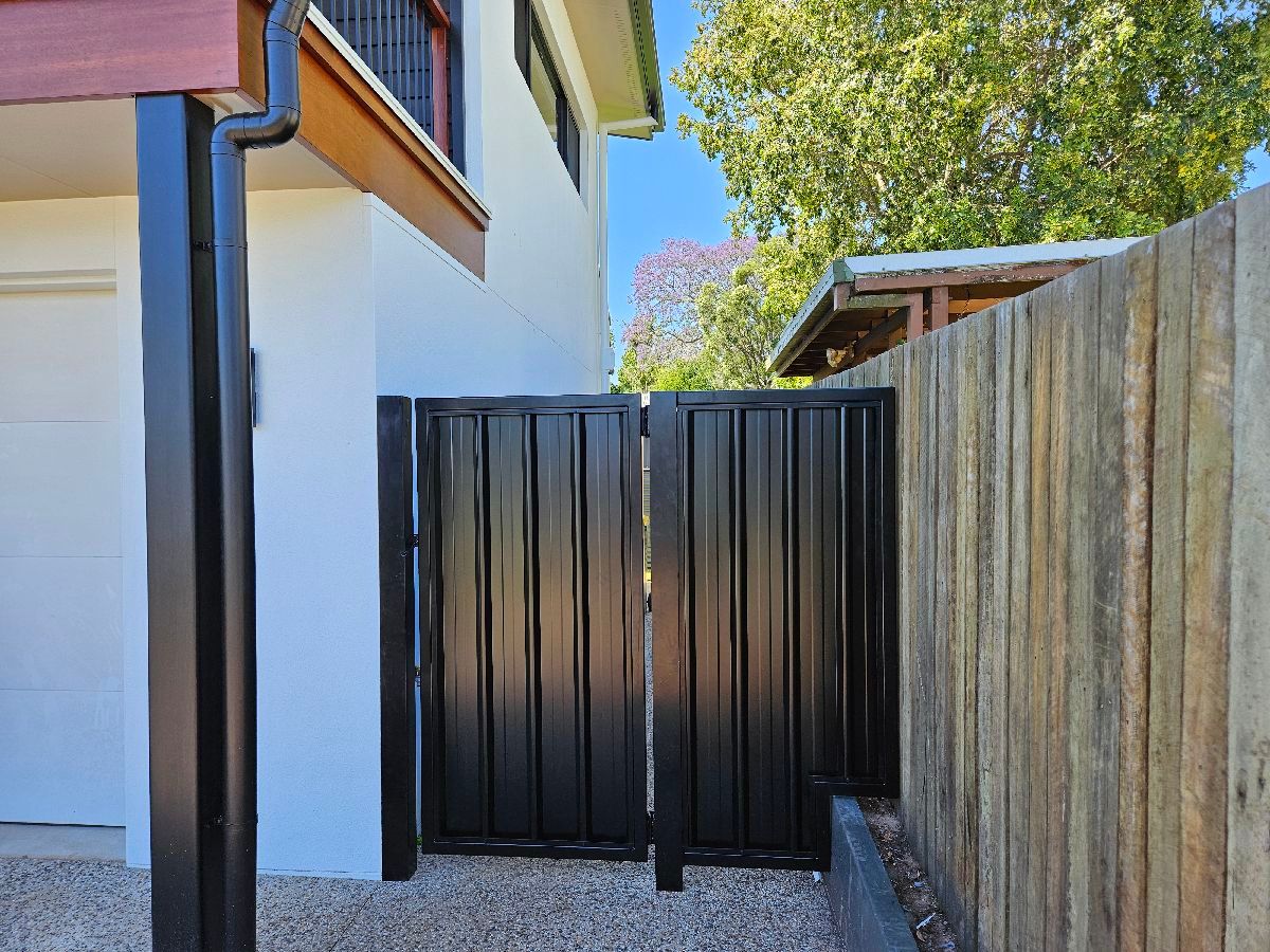 after Black Powder-coated Aluminium Swing Gate – Gate/Fencing, North Toowoomba