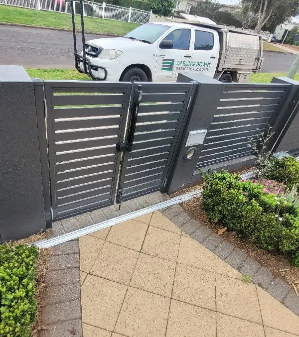 after Monument Powder-coated Aluminium Sliding Gate – Gate + Motor, East Toowoomba