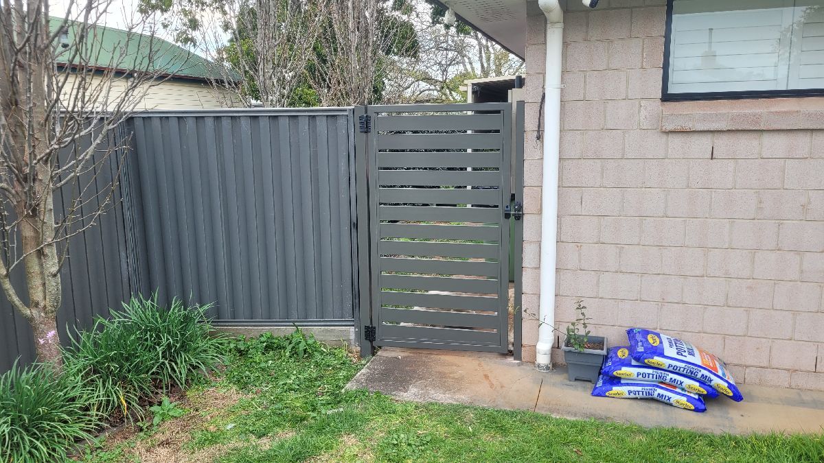 after Woodland Grey Powder-coated Aluminium Swing Gate – Personal Gate, Newtown