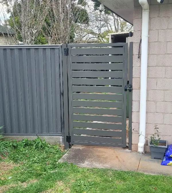 after Woodland Grey Powder-coated Aluminium Swing Gate – Personal Gate, Newtown