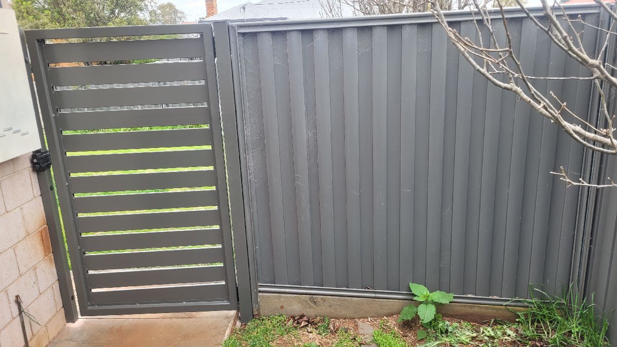 after Woodland Grey Powder-coated Aluminium Swing Gate – Personal Gate, Newtown