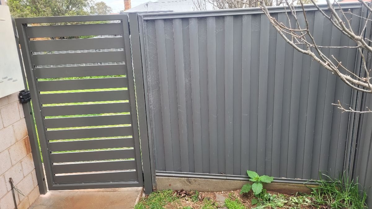 after Woodland Grey Powder-coated Aluminium Swing Gate – Personal Gate, Newtown