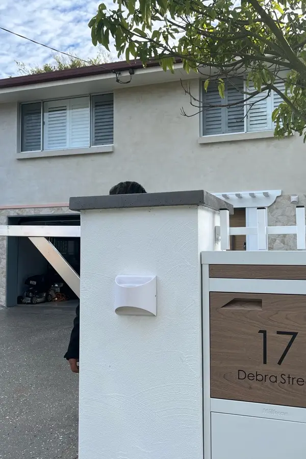 after Pro Texture White Powder-coated Aluminium Sliding Gate – Service Job - Slide Gate & Motor, Centenary Heights