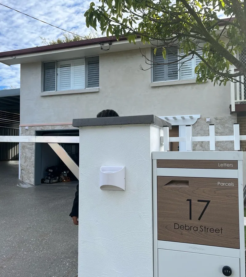 after Pro Texture White Powder-coated Aluminium Sliding Gate – Service Job - Slide Gate & Motor, Centenary Heights