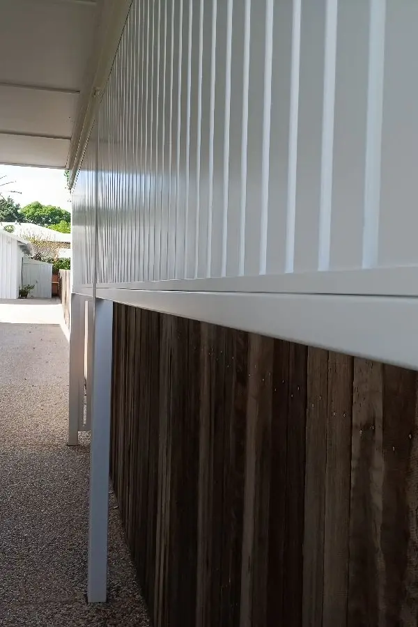 after Satin White Powder-coated Aluminium Custom Door – Fab Screening Carport Sides, East Toowoomba