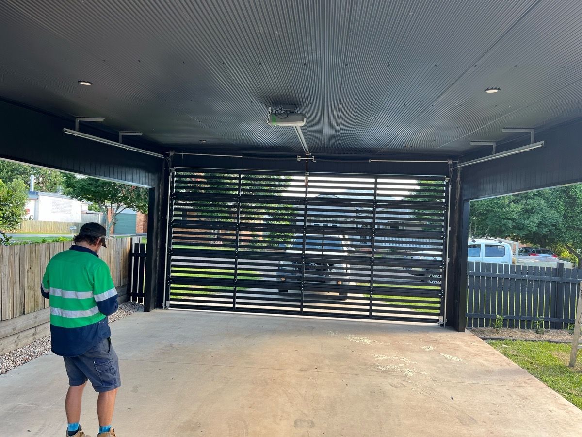 in progress Black Powder-coated Aluminium Custom Door – Ventilated Door, East Toowoomba