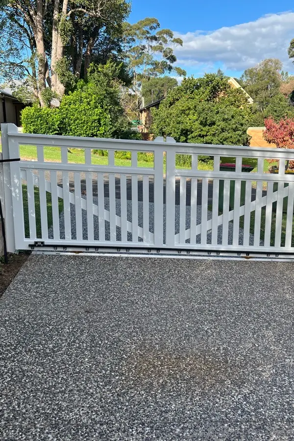after White Powder-coated Aluminium Sliding Gate – Slide Gate + PA, Mount Lofty