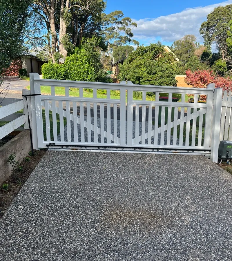 after White Powder-coated Aluminium Sliding Gate – Slide Gate + PA, Mount Lofty