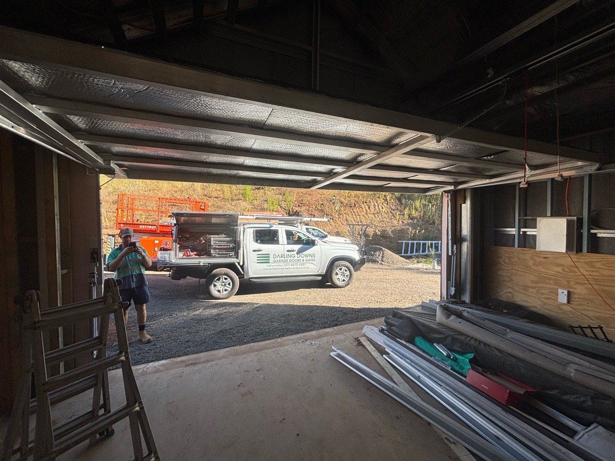 after Black Colorbond Steel Tilt Door – Tilt door quote, Mount Lofty