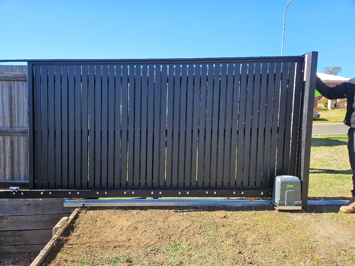 after Black Aluminium Sliding Gate – Sliding Gate + Motor, Westbrook