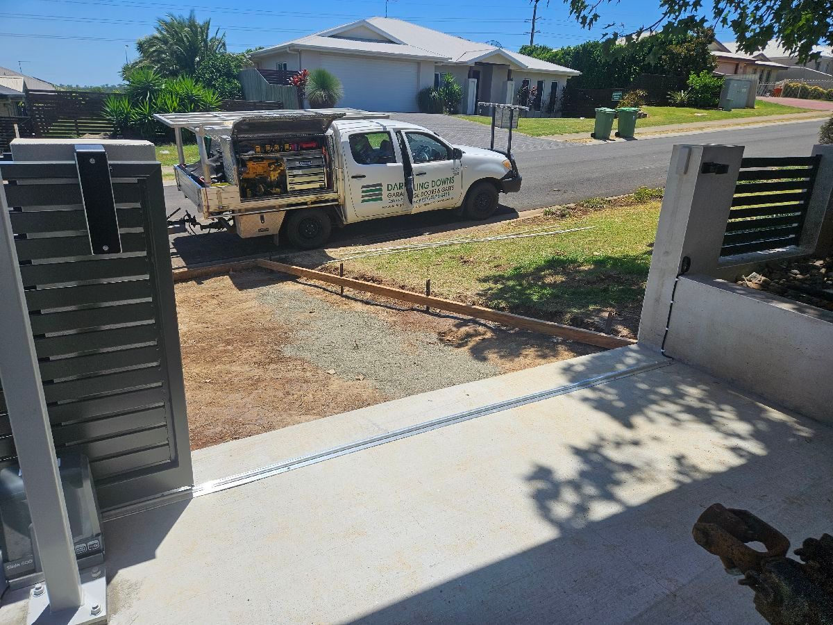 after Woodland Grey Powder-coated Aluminium Sliding Gate – Slide Gate + Motor, Glenvale