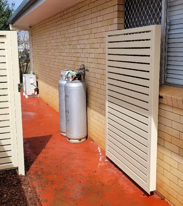 after Cream Powder-coated Aluminium Swing Gate – Gate + Infill, Rangeville
