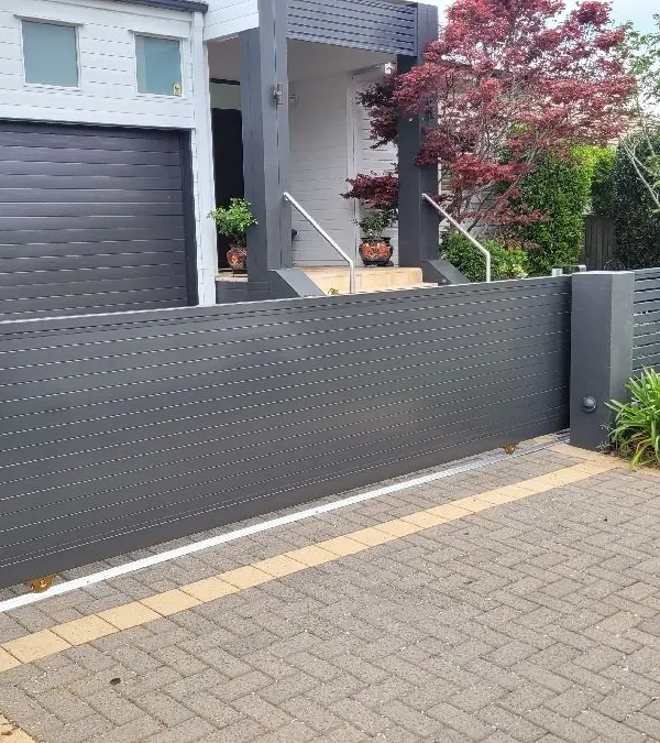 after Monument Powder-coated Aluminium Sliding Gate – Gate + Motor, East Toowoomba