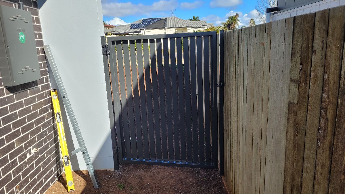 after Monument Powder-coated Aluminium Swing Gate – Gate + Motor, Middle Ridge