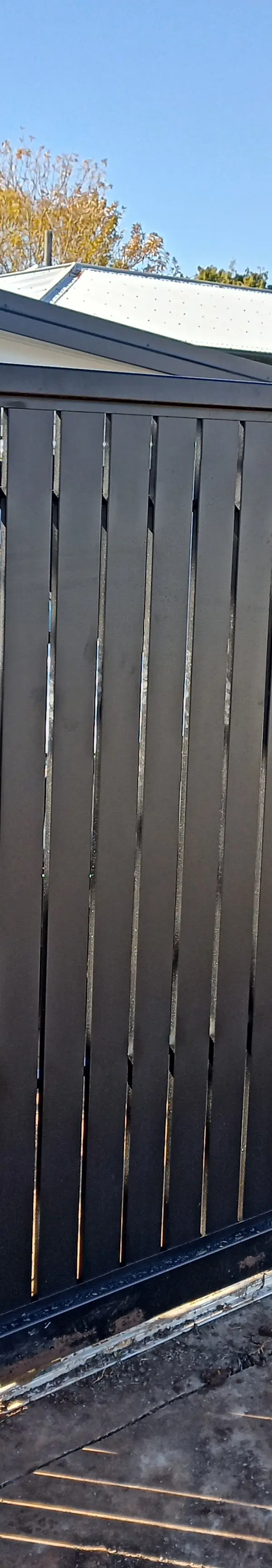 after Black Powder-coated Aluminium Sliding Gate – Aluminium Sliding Gate + Motor, South Toowoomba