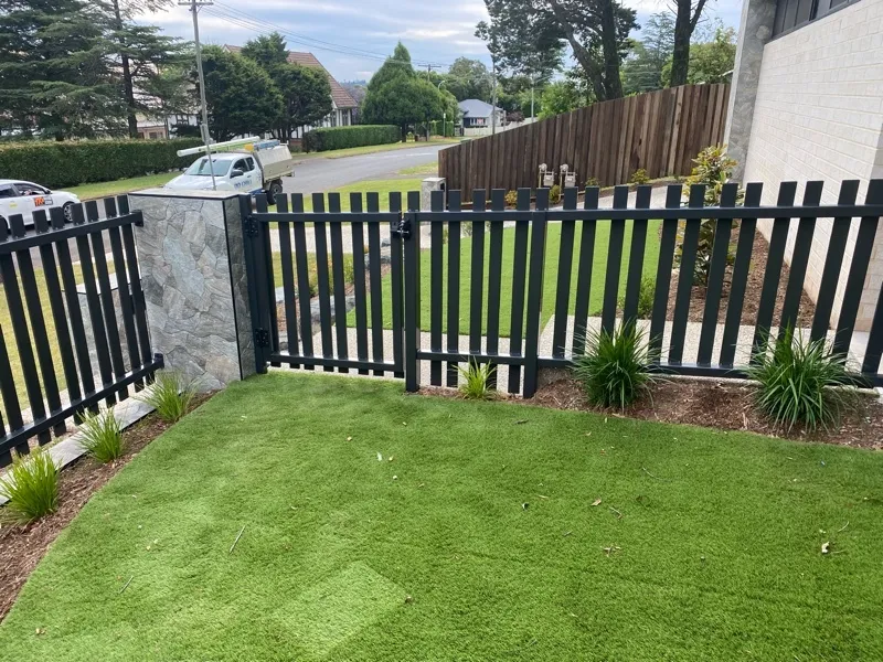 after Black Powder-coated Aluminium Custom Door – Ali Fence & Gate (Unit 1), Mount Lofty
