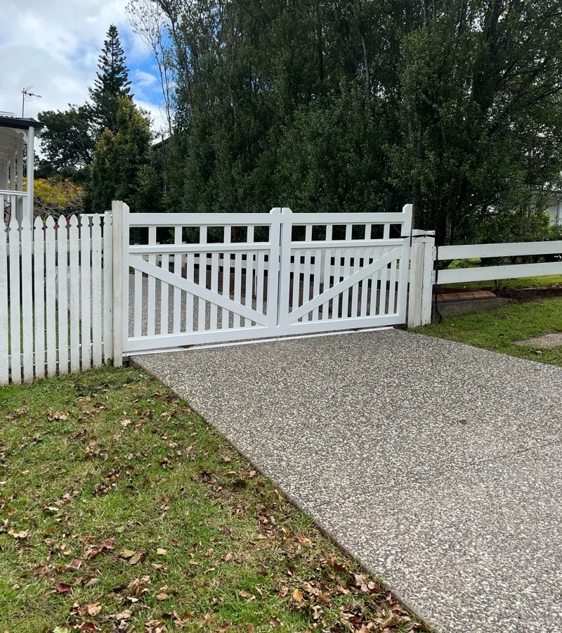 after White Powder-coated Aluminium Sliding Gate – Slide Gate + PA, Mount Lofty