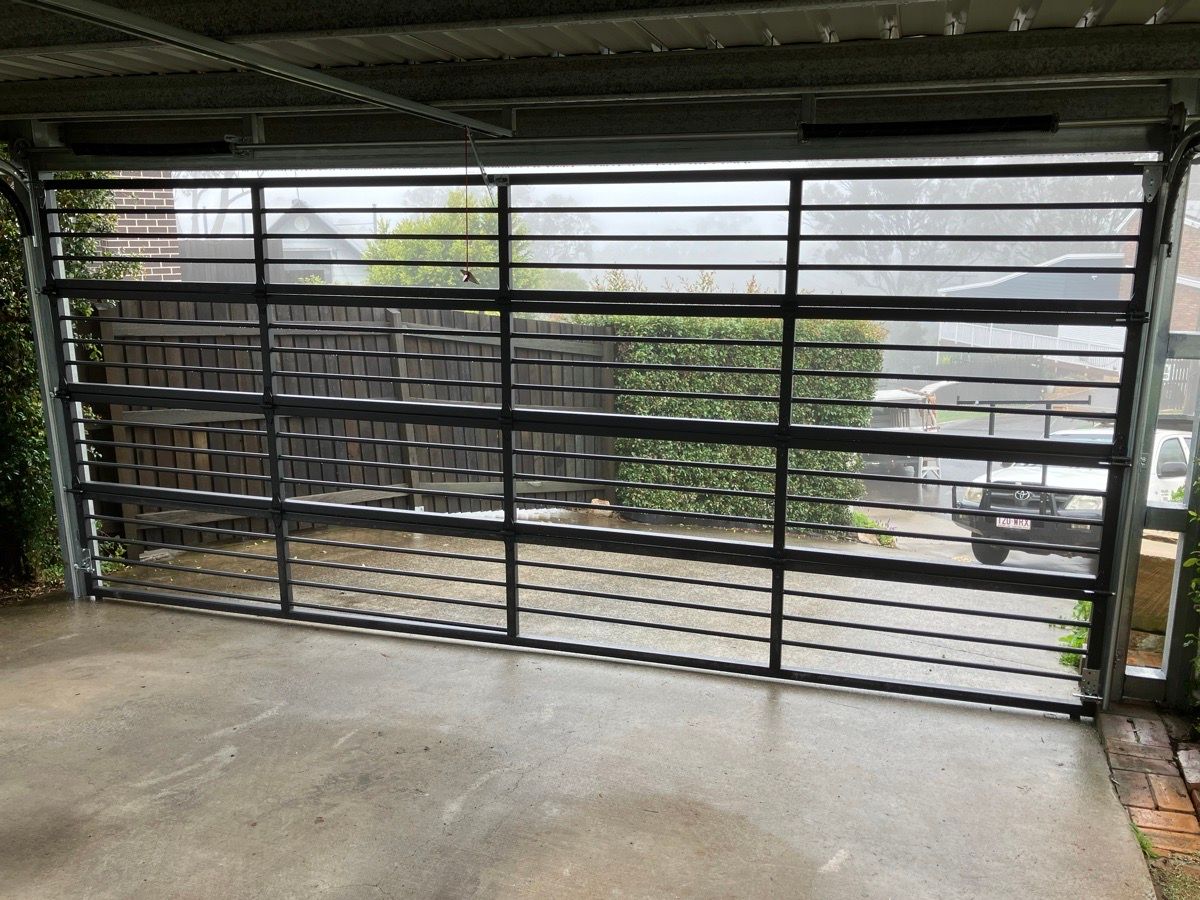 after Black Powder-coated Aluminium Swing Gate – Bar Grille (Carport - 2520x5870 + Merlin Elite Motor), Prince Henry Heights
