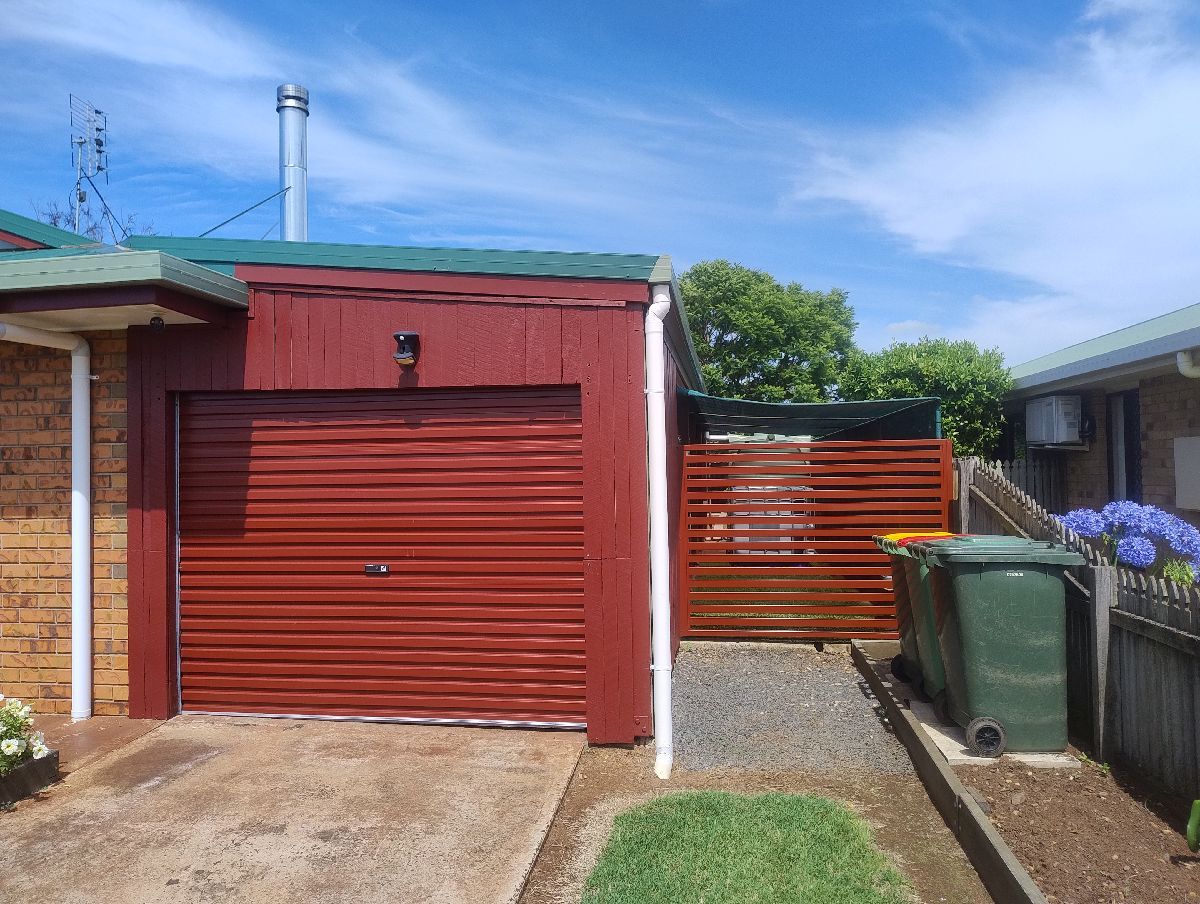 after Mocha Powder-coated Aluminium Custom Door – Fencing, Oakey