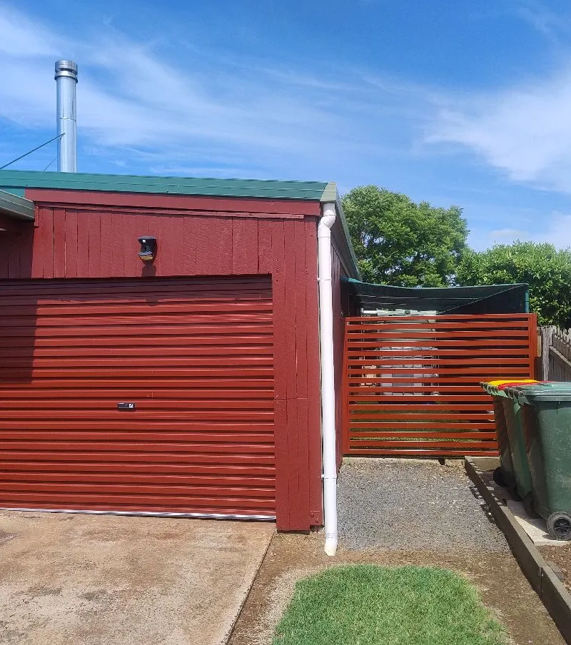 after Mocha Powder-coated Aluminium Custom Door – Fencing, Oakey