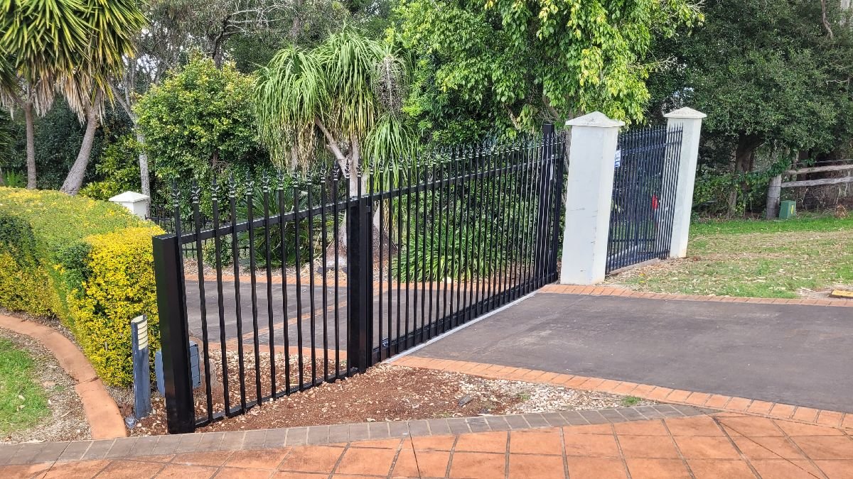 after Black Powder-coated Steel Swing Gate – Gate + Fencing, Middle Ridge