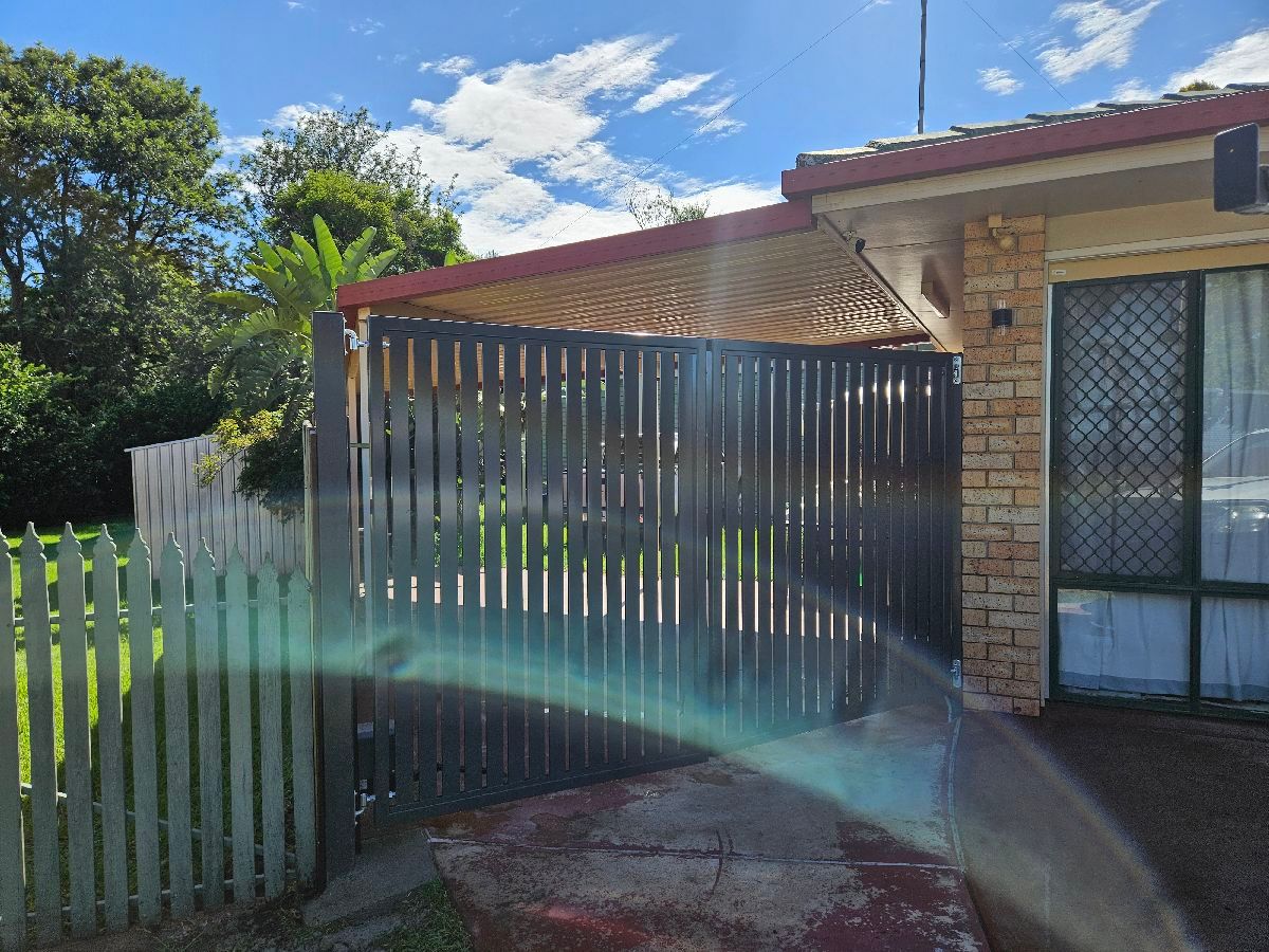 after Monument Powder-coated Aluminium Swing Gate – Gates, Centenary Heights