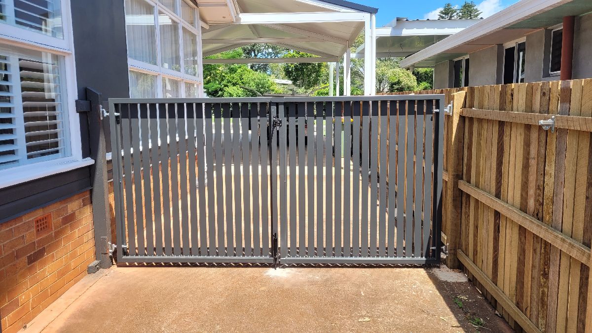 after Monument Powder-coated Aluminium Swing Gate – Double Swing Gate, Mount Lofty