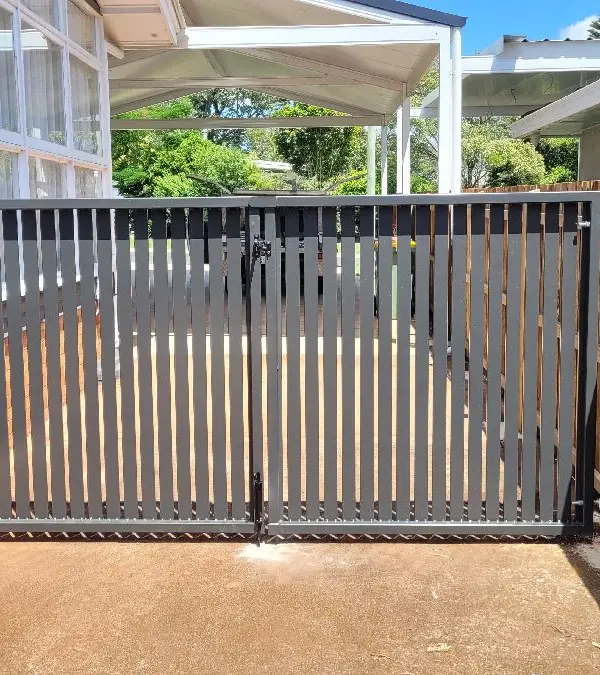 after Monument Powder-coated Aluminium Swing Gate – Double Swing Gate, Mount Lofty