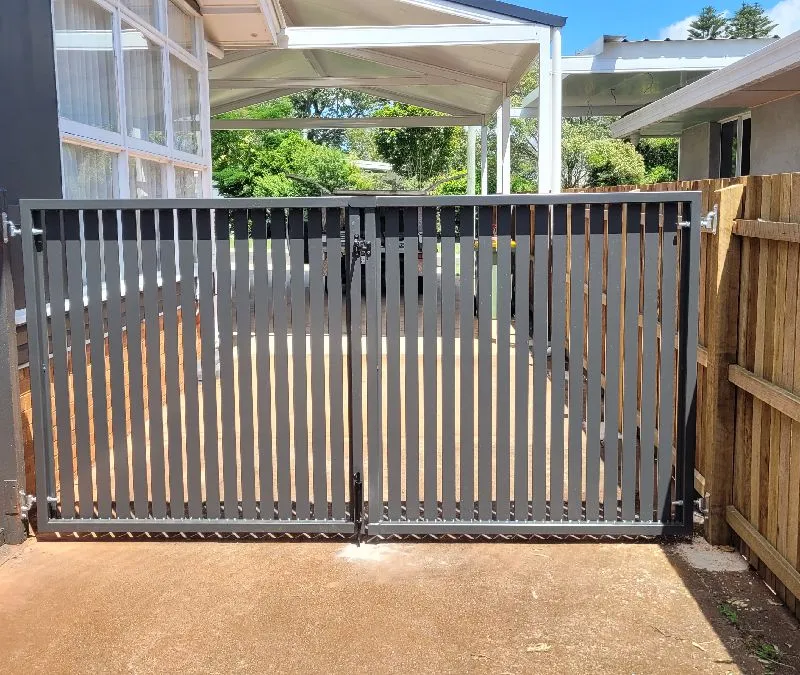 after Monument Powder-coated Aluminium Swing Gate – Double Swing Gate, Mount Lofty