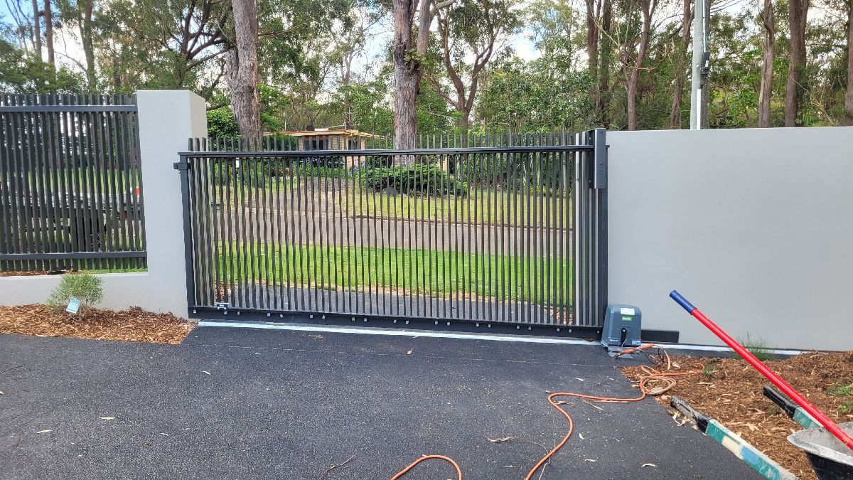 after Monument Powder-coated Steel Sliding Gate – PA + Infills, Middle Ridge