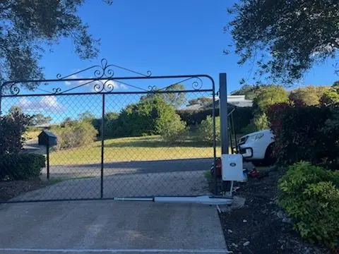after Monument Powder-coated Steel + Mesh Swing Gate – 2 x Gate + Motors, Hodgson Vale